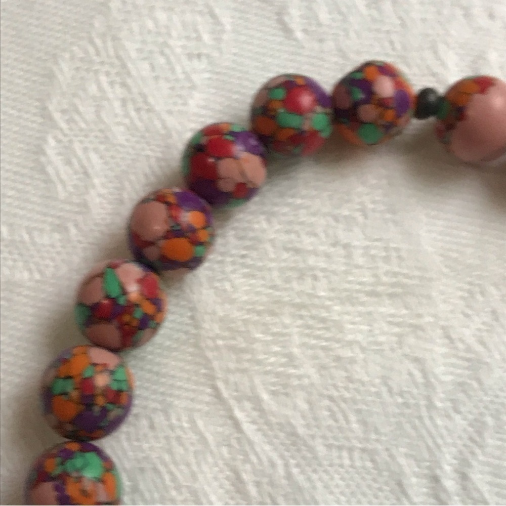 Multicolor Beaded Skull Stretch Bracelet Gothic Boho One Size - Picture 12 of 16